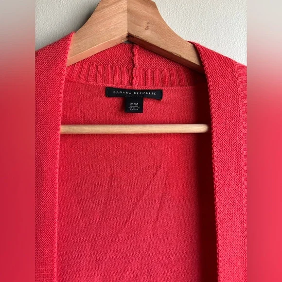 Banana Republic Open-Front Cardigan in Coral - Picture 3 of 5